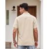 COOFANDY Men’s Vintage Bowling Shirt Short Sleeve Button Down Summer Cuba Beach Shirts(Khaki White)