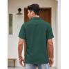 COOFANDY Men’s Vintage Bowling Shirt Short Sleeve Button Down Summer Cuba Beach Shirts(Lake Green Khaki)