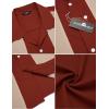 COOFANDY Men’s Vintage Bowling Shirt Short Sleeve Button Down Summer Cuba Beach Shirts(Red Light Khaki)
