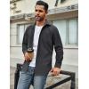 COOFANDY Men’s Waffle Button Down Shirts Casual Long Sleeve Shacket Jacket with Pockets(Dark Gray)
