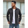 COOFANDY Men’s Waffle Button Down Shirts Casual Long Sleeve Shacket Jacket with Pockets(Dark Gray)