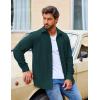 COOFANDY Men’s Waffle Button Down Shirts Casual Long Sleeve Shacket Jacket with Pockets(Dark Green)