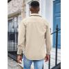 COOFANDY Men’s Waffle Button Down Shirts Casual Long Sleeve Shacket Jacket with Pockets(Light Khaki)