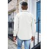 COOFANDY Men’s Waffle Button Down Shirts Casual Long Sleeve Shacket Jacket with Pockets(White)