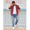 COOFANDY Men’s Waffle Button Down Shirts Casual Long Sleeve Shacket Jacket with Pockets(Wine Red)