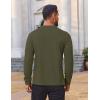 COOFANDY Mens Waffle Henley Shirts Long Sleeve Casual T-Shirt Basic Lightweight Pullover Tees(Army Green)