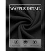 COOFANDY Mens Waffle Henley Shirts Long Sleeve Casual T-Shirt Basic Lightweight Pullover Tees(Black)