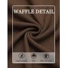 COOFANDY Mens Waffle Henley Shirts Long Sleeve Casual T-Shirt Basic Lightweight Pullover Tees(Brown)