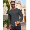 COOFANDY Mens Waffle Henley Shirts Long Sleeve Casual T-Shirt Basic Lightweight Pullover Tees(Dark Gray)