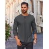 COOFANDY Mens Waffle Henley Shirts Long Sleeve Casual T-Shirt Basic Lightweight Pullover Tees(Dark Gray)