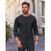 COOFANDY Mens Waffle Henley Shirts Long Sleeve Casual T-Shirt Basic Lightweight Pullover Tees(Gray Blue)