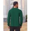 COOFANDY Mens Waffle Henley Shirts Long Sleeve Casual T-Shirt Basic Lightweight Pullover Tees(Green)