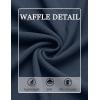 COOFANDY Mens Waffle Henley Shirts Long Sleeve Casual T-Shirt Basic Lightweight Pullover Tees(Navy Blue)