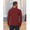 COOFANDY Mens Waffle Henley Shirts Long Sleeve Casual T-Shirt Basic Lightweight Pullover Tees(Wine Red)