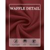 COOFANDY Mens Waffle Henley Shirts Long Sleeve Casual T-Shirt Basic Lightweight Pullover Tees(Wine Red)