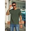COOFANDY Men’s Waffle Henley Short Sleeve Textured T Shirt Casual Button Tee Shirts Heavyweight Henley Summer Top(Army Green)