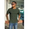 COOFANDY Men’s Waffle Henley Short Sleeve Textured T Shirt Casual Button Tee Shirts Heavyweight Henley Summer Top(Army Green)
