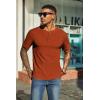 COOFANDY Men’s Waffle Henley Short Sleeve Textured T Shirt Casual Button Tee Shirts Heavyweight Henley Summer Top(Caramel)