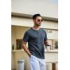 COOFANDY Men’s Waffle Henley Short Sleeve Textured T Shirt Casual Button Tee Shirts Heavyweight Henley Summer Top(Dark Grey)