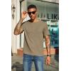 COOFANDY Men’s Waffle Henley Short Sleeve Textured T Shirt Casual Button Tee Shirts Heavyweight Henley Summer Top(Khaki)