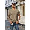 COOFANDY Men’s Waffle Henley Short Sleeve Textured T Shirt Casual Button Tee Shirts Heavyweight Henley Summer Top(Khaki)
