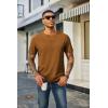 COOFANDY Men’s Waffle Henley Short Sleeve Textured T Shirt Casual Button Tee Shirts Heavyweight Henley Summer Top(Light Brown)