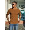 COOFANDY Men’s Waffle Henley Short Sleeve Textured T Shirt Casual Button Tee Shirts Heavyweight Henley Summer Top(Light Brown)