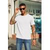 COOFANDY Men’s Waffle Henley Short Sleeve Textured T Shirt Casual Button Tee Shirts Heavyweight Henley Summer Top(White)