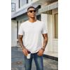 COOFANDY Men’s Waffle Henley Short Sleeve Textured T Shirt Casual Button Tee Shirts Heavyweight Henley Summer Top(White)
