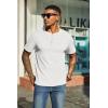 COOFANDY Men’s Waffle Henley Short Sleeve Textured T Shirt Casual Button Tee Shirts Heavyweight Henley Summer Top(White)
