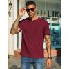 COOFANDY Men’s Waffle Henley Short Sleeve Textured T Shirt Casual Button Tee Shirts Heavyweight Henley Summer Top(Wine Red)