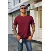 COOFANDY Men’s Waffle Henley Short Sleeve Textured T Shirt Casual Button Tee Shirts Heavyweight Henley Summer Top(Wine Red)