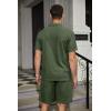 COOFANDY Men’s Waffle Knit Polo Shirt and Shorts Set 2 Pieces Outfits Summer Suit Casual Tracksuit with Pockets(Army Green)