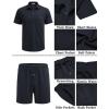 COOFANDY Men’s Waffle Knit Polo Shirt and Shorts Set 2 Pieces Outfits Summer Suit Casual Tracksuit with Pockets(Navy Blue)