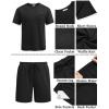 COOFANDY Men’s Waffle Shirt and Shorts Set 2 Piece Outfits Casual Summer Tracksuits Set with Pockets(A-black)