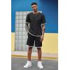 COOFANDY Men’s Waffle Shirt and Shorts Set 2 Piece Outfits Casual Summer Tracksuits Set with Pockets(A-black)