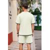 COOFANDY Men’s Waffle Shirt and Shorts Set 2 Piece Outfits Casual Summer Tracksuits Set with Pockets(Beige)