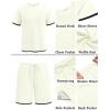 COOFANDY Men’s Waffle Shirt and Shorts Set 2 Piece Outfits Casual Summer Tracksuits Set with Pockets(Beige)