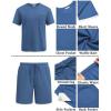 COOFANDY Men’s Waffle Shirt and Shorts Set 2 Piece Outfits Casual Summer Tracksuits Set with Pockets(Blue)