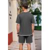 COOFANDY Men’s Waffle Shirt and Shorts Set 2 Piece Outfits Casual Summer Tracksuits Set with Pockets(Dark Grey)