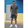 COOFANDY Men’s Waffle Shirt and Shorts Set 2 Piece Outfits Casual Summer Tracksuits Set with Pockets(Dark Grey)