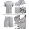 COOFANDY Men’s Waffle Shirt and Shorts Set 2 Piece Outfits Casual Summer Tracksuits Set with Pockets(Light Grey)