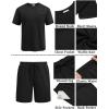 COOFANDY Men’s Waffle Shirt and Shorts Set 2 Piece Outfits Casual Summer Tracksuits Set with Pockets(Pure Black)