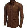 COOFANDY Men’s Western Cowboy Shirt Embroidered Button Down Long Sleeve Shirts(01-coffee(pattern1))