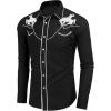 COOFANDY Men’s Western Cowboy Shirt Embroidered Button Down Long Sleeve Shirts(Black(horse))