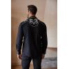 COOFANDY Men’s Western Cowboy Shirt Embroidered Button Down Long Sleeve Shirts(Black(pat8))