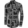 COOFANDY Men’s Western Cowboy Shirt Embroidered Button Down Long Sleeve Shirts(Black-print01)