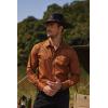 COOFANDY Men’s Western Cowboy Shirt Embroidered Button Down Long Sleeve Shirts(Brown Star)