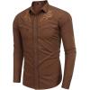 COOFANDY Men’s Western Cowboy Shirt Embroidered Button Down Long Sleeve Shirts(Coffee)