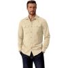 COOFANDY Mens Western Cowboy Shirt Long Sleeve Cotton Button Down Work Shirts with Pockets(Beige)